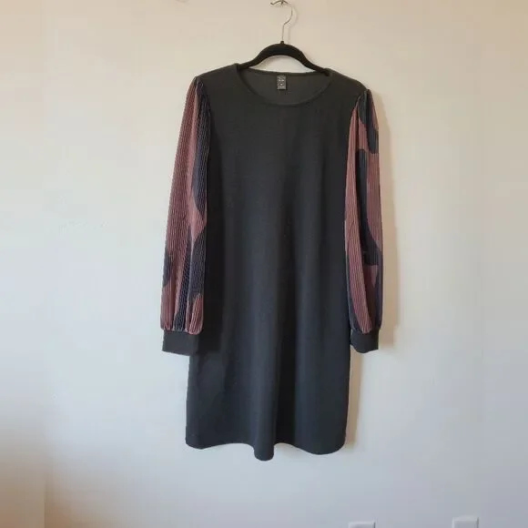 Emery Rose Sheath Dress Black Puff Sleeves Contemporary Office Old Money XL - Picture 5 of 9